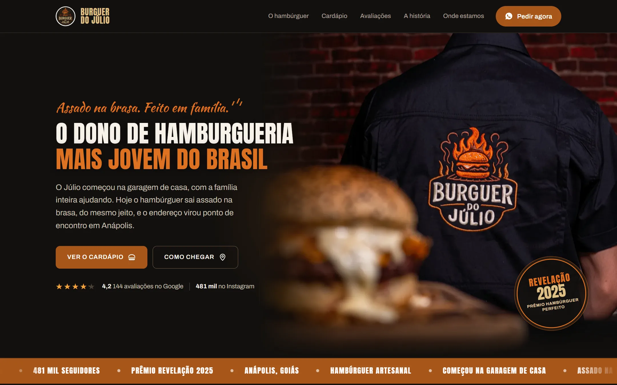 Site do Burguer do Júlio